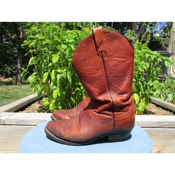 Tony Lama Cowboy Boots Men 10 EEE 3E Brown Leather Western Work Wear - Picture 6 of 13